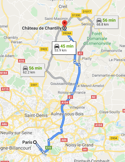 Transfer from Paris to Chantilly